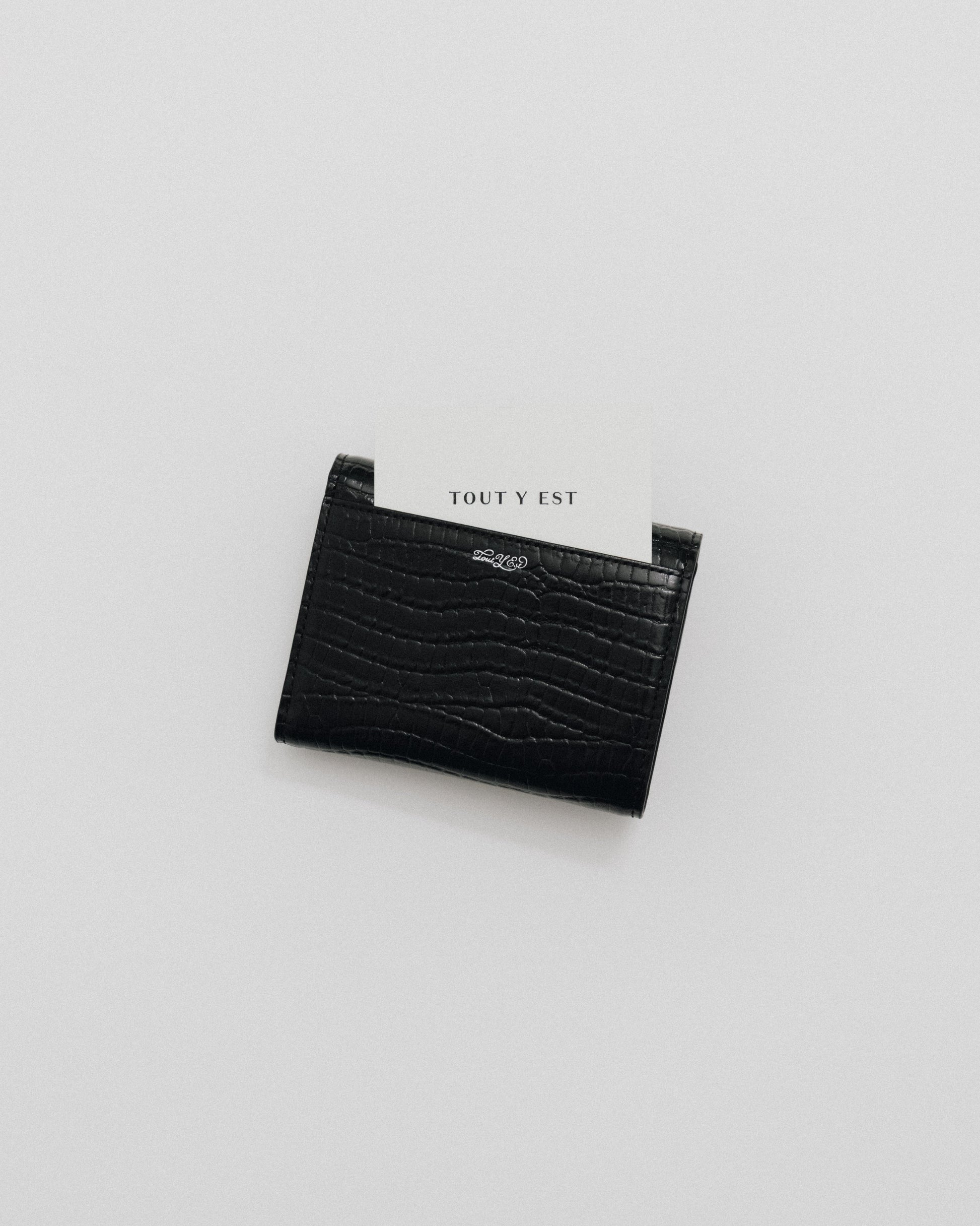 PORTEFEUILLE SNAP CROCO BLACK