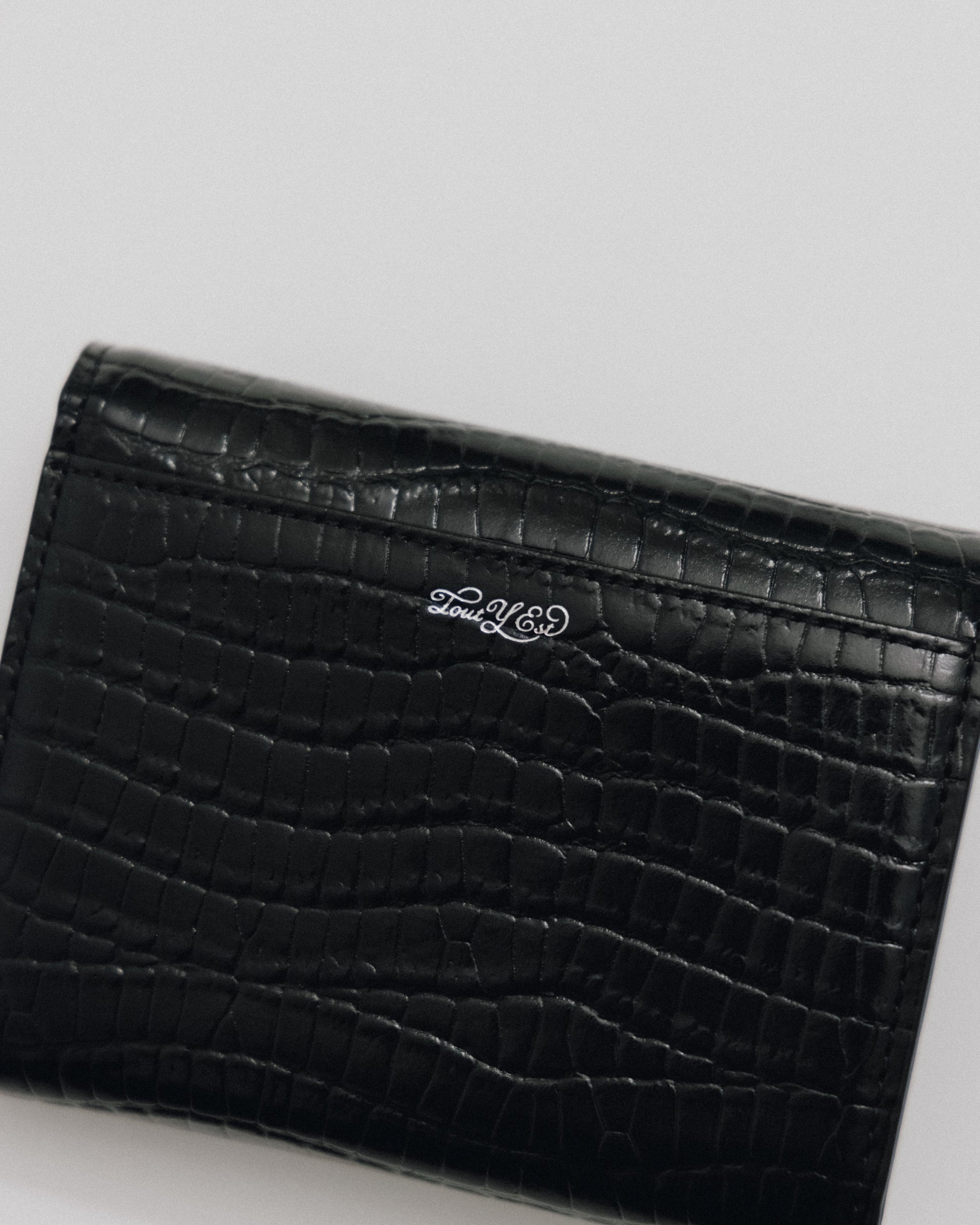 PORTEFEUILLE SNAP CROCO BLACK