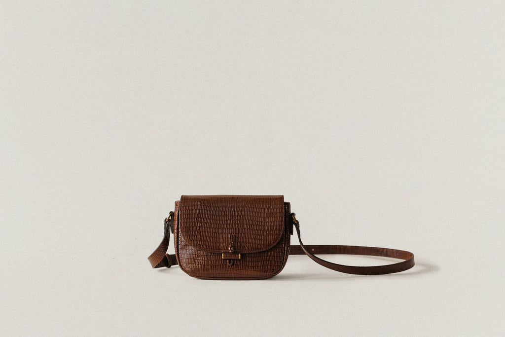 SAC CABILLOT MINI LIZARD CHOCOLATE