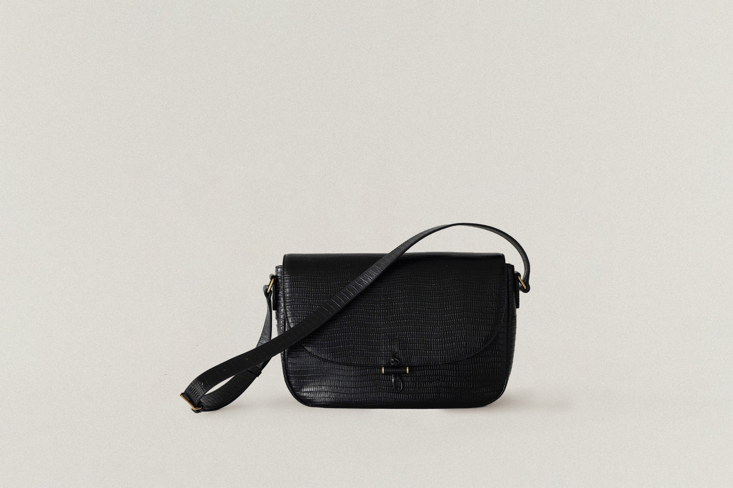 SAC CABILLOT SMALL LIZARD BLACK