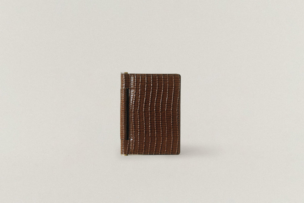 PORTE CARTES PAUMELLE LIZARD CHOCOLATE