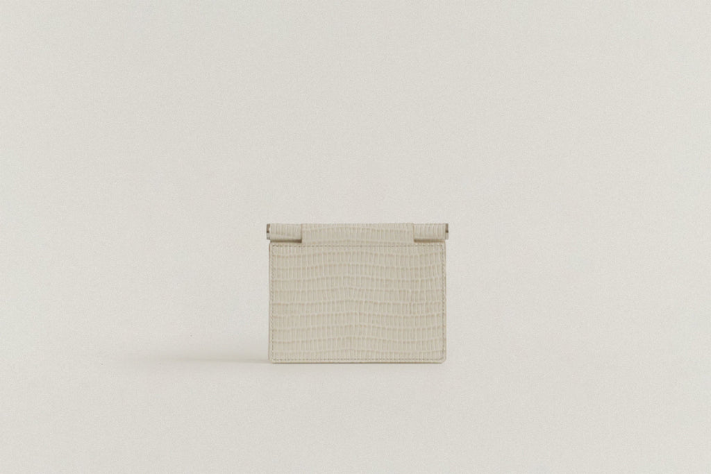 PORTE CARTES DE VISITE PAUMELLE LIZARD WHITE