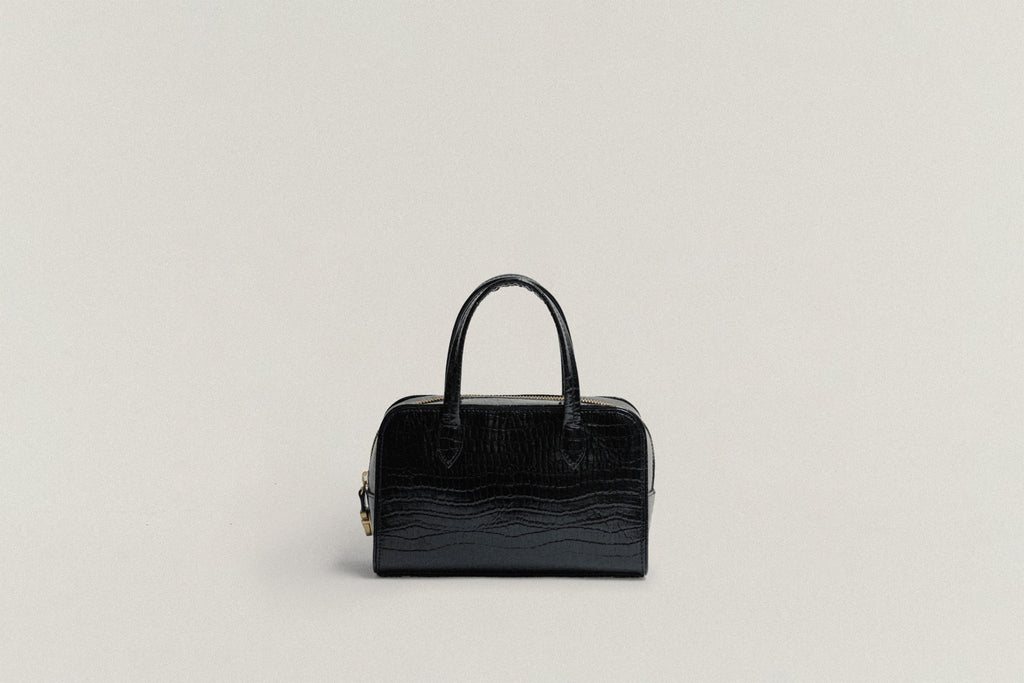 SAC LOQUET MINI CROCO BLACK