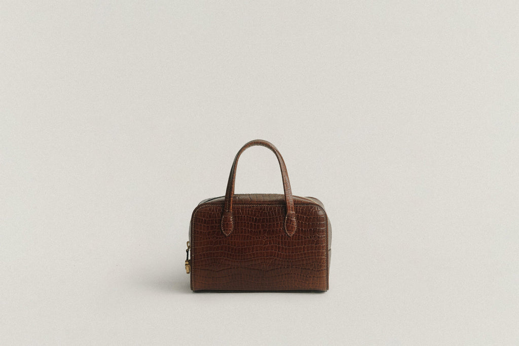 SAC LOQUET MINI CROCO BROWN