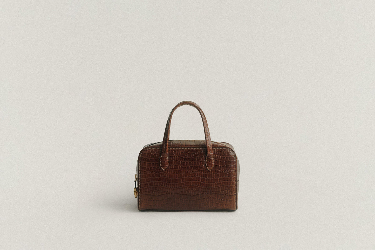 SAC LOQUET MINI CROCO BROWN
