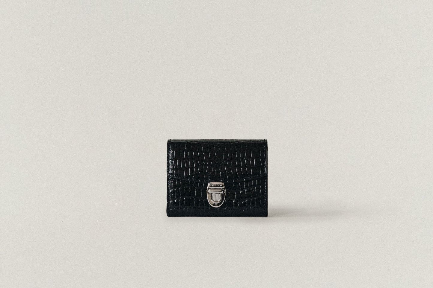 PORTE CARTES LOQUET CROCO BLACK