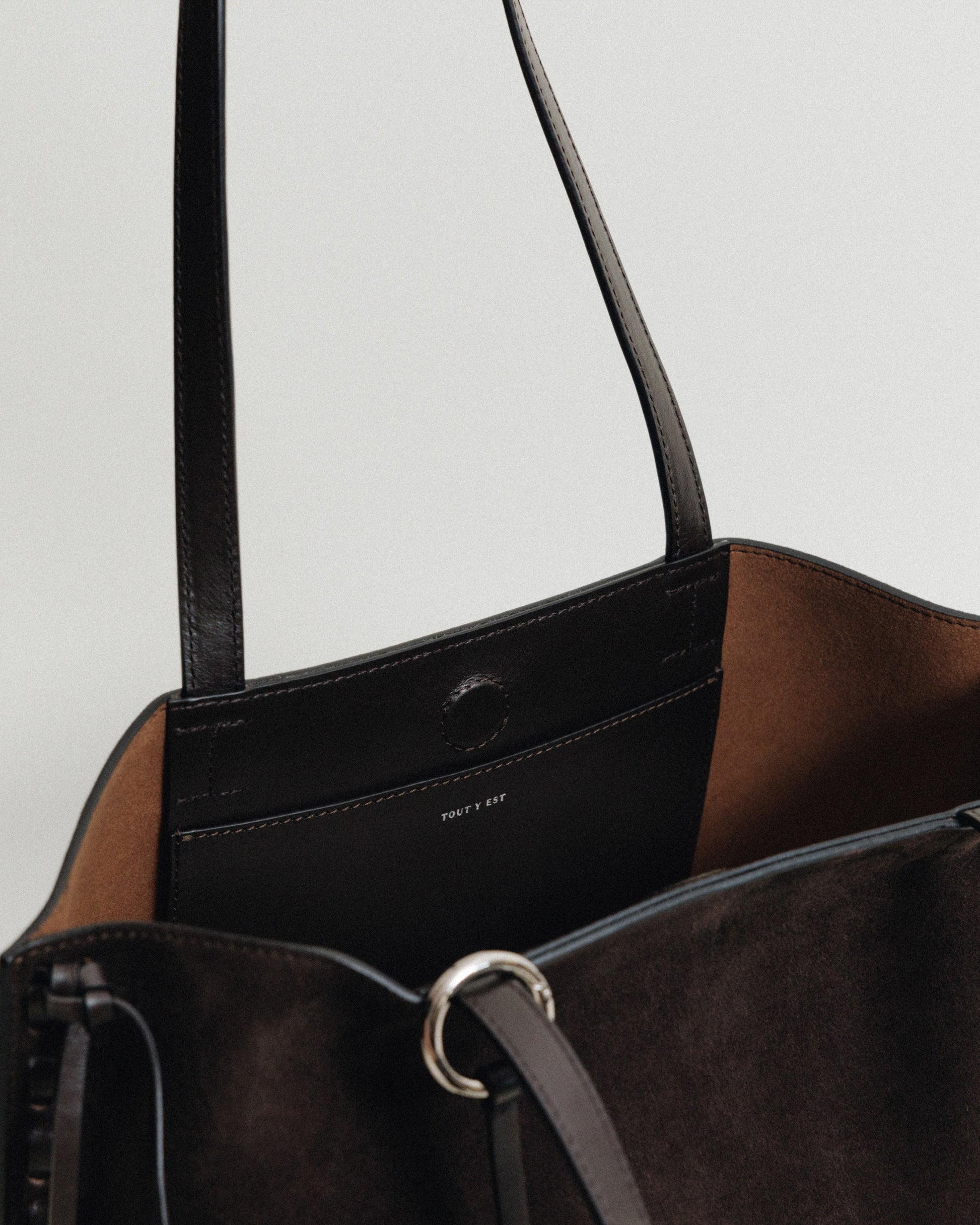 SAC TRESSÉ SMALL SUEDE BROWN