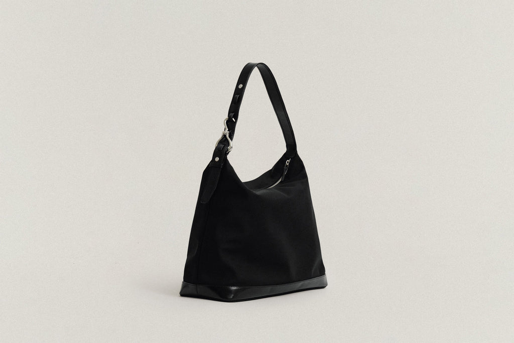 SAC TRESSÉ HOBO TOILE BLACK